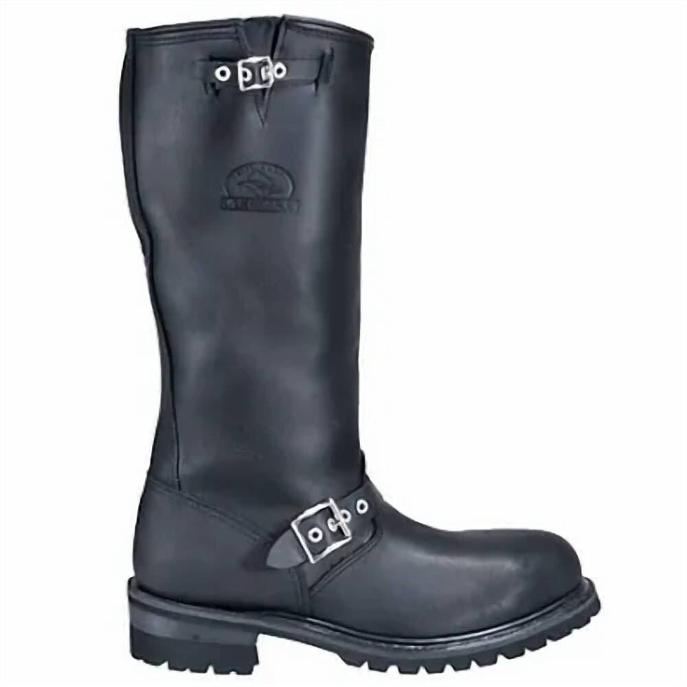 NEW CAROLINA men's conductor steel toe pull on engineer boot in black